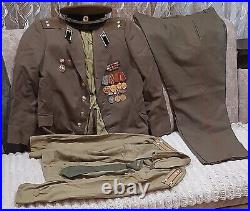 Soviet Vintage Military Uniform Army Officer Lieutenant Colonel ORIGINAL. USSR###