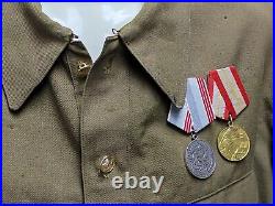 Soviet military soldier's tunic Gimnasterka Original Medal Army Officer USSR Old