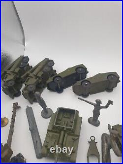 Soviet toys, military equipment and soldiers, a set of soldiers and military