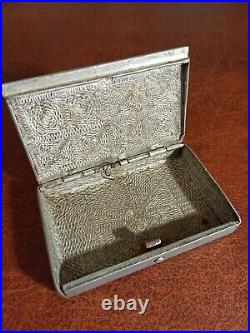 Soviet vintage military soldier homemade cigarette case. 1940-50. Aluminum. Orig