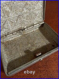 Soviet vintage military soldier homemade cigarette case. 1940-50. Aluminum. Orig