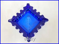 USSR Russia Blue Crystal Military Marine Fleet (VMF) Ashtray