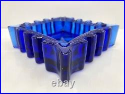 USSR Russia Blue Crystal Military Marine Fleet (VMF) Ashtray