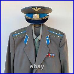 Vintage 1970-80s Soviet military uniform of a pilot with the rank of captain