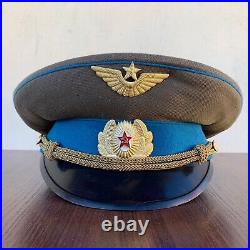 Vintage 1970-80s Soviet military uniform of a pilot with the rank of captain