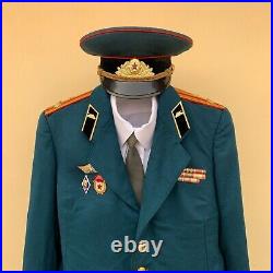 Vintage 1970-80s soviet military uniform of a tankman with the rank of colonel