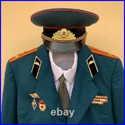 Vintage 1970-80s soviet military uniform of a tankman with the rank of colonel