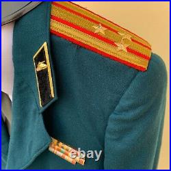 Vintage 1970-80s soviet military uniform of a tankman with the rank of colonel