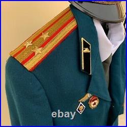 Vintage 1970-80s soviet military uniform of a tankman with the rank of colonel