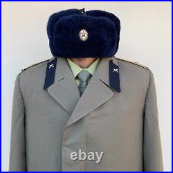 Vintage 1980s Soviet Military Uniform Set, coat, shirt, ushanka hat and pants