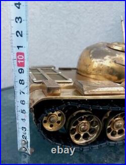 Vintage BIG USSR Army Military Desk Souvenir Tank BRASS VIP Gift of 80s