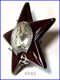 Vintage Original Soviet USSR Order Of Red Star 1950s Silver & Baked Enamel #192