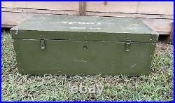 Vintage Soviet Military Crate Trunk SPO-3 Green With Compartments & Extra Box