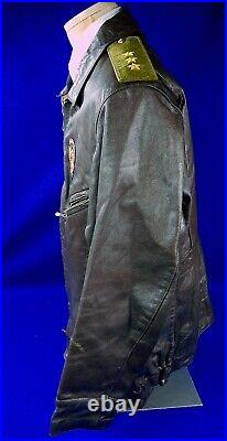 Vintage Soviet Russian Russia USSR Aviator Military Pilot Flight Leather Jacket