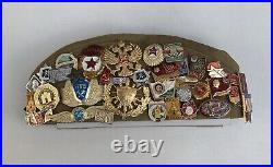 Vintage Soviet Union USSR Russian Military Hat Cap Pins Patches, P-57