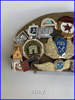 Vintage Soviet Union USSR Russian Military Hat Cap Pins Patches, P-57