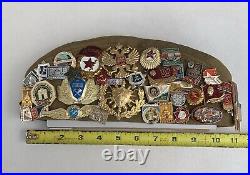 Vintage Soviet Union USSR Russian Military Hat Cap Pins Patches, P-57