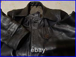 Vintage Women USSR military KGB NKVD leather coat uniform Stalin Era 1930-1940's