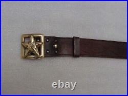 Vtg Soviet Army General's Belt Real Leather Russian Military Buckle Uniform USSR