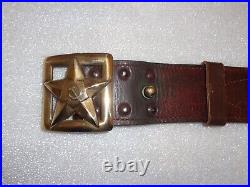 Vtg Soviet Army General's Belt Real Leather Russian Military Buckle Uniform USSR