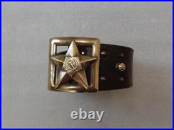 Vtg Soviet Army General's Belt Real Leather Russian Military Buckle Uniform USSR