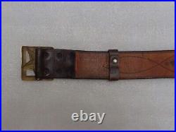 Vtg Soviet Army General's Belt Real Leather Russian Military Buckle Uniform USSR