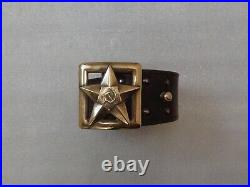 Vtg Soviet Army General's Belt Real Leather Russian Military Buckle Uniform USSR