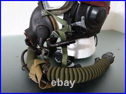 Vtg Soviet fighter pilot Air Force leather Helmet Oxygen Mask Military Cosplay