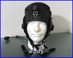 Vtg Soviet fighter pilot Air Force leather Helmet Oxygen Mask Military Cosplay